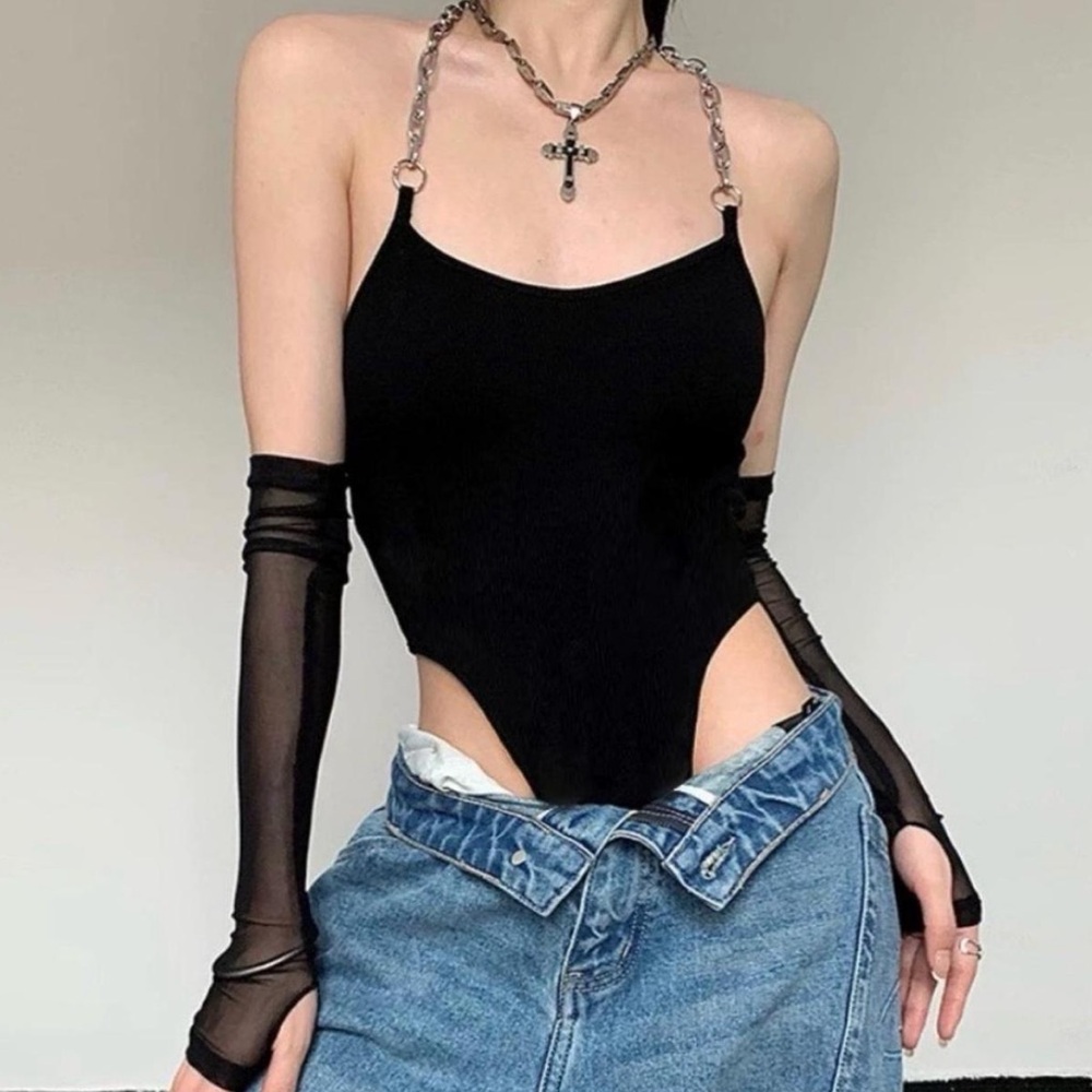 Dolls Kill Current Mood Mesh Chain Bodysuit
